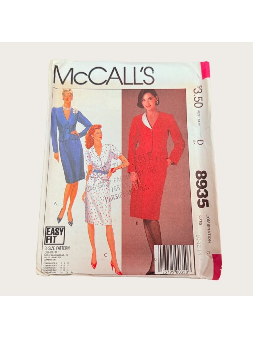 Vintage 1980s McCalls Sewing Pattern 8935 Misses and Jr Jacket Skirt Size 10-14